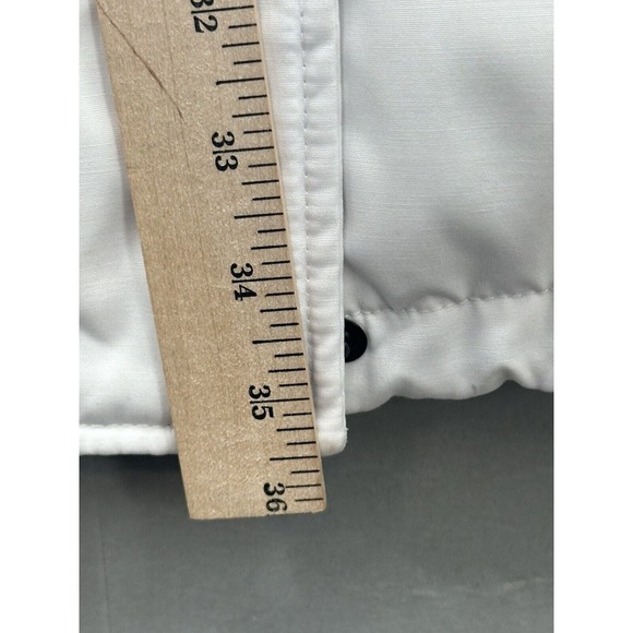 ANDREW MARC White/Black Quilt Lined Insulated Zip/Snap Faux Fur Hood JACKET XL - Picture 8 of 16